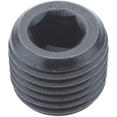 Holo-Krome - 1/4-18, 7/16" OAL, Alloy Steel Socket Pressure Plug - 3/4" Taper per Foot, 1/4" Hex Key - USA Tool & Supply