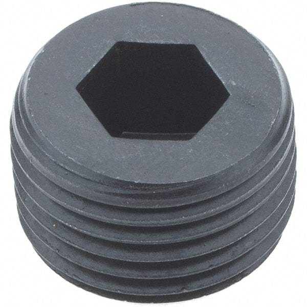 Holo-Krome - 1/2-14, 9/16" OAL, Alloy Steel Socket Pressure Plug - 3/4" Taper per Foot, 3/8" Hex Key - USA Tool & Supply