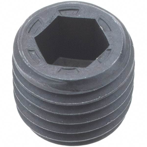 Holo-Krome - 1/16-27, 1/4" OAL, Alloy Steel Socket Pressure Plug - 7/8" Taper per Foot, 5/32" Hex Key - USA Tool & Supply