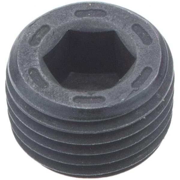 Holo-Krome - 1/8-27, 1/4" OAL, Alloy Steel Socket Pressure Plug - 7/8" Taper per Foot, 3/16" Hex Key - USA Tool & Supply