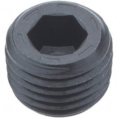 Holo-Krome - 1/4-18, 13/32" OAL, Alloy Steel Socket Pressure Plug - 7/8" Taper per Foot, 1/4" Hex Key - USA Tool & Supply
