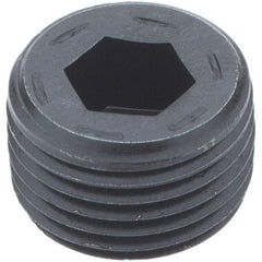 Holo-Krome - 1/2-14, 17/32" OAL, Alloy Steel Socket Pressure Plug - 7/8" Taper per Foot, 3/8" Hex Key - USA Tool & Supply