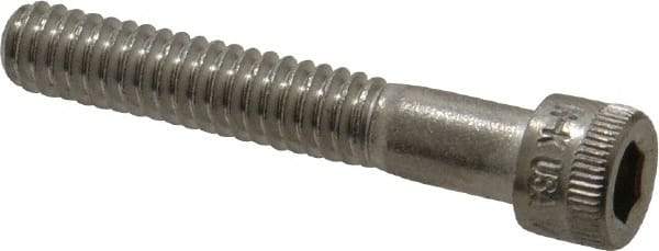 Holo-Krome - 1/4-20 UNC Hex Socket Drive, Socket Cap Screw - Grade 18-8 Stainless Steel, Uncoated, Partially Threaded, 1-1/2" Length Under Head - USA Tool & Supply