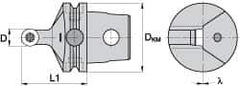 Kennametal - Neutral Cut, Size KM63, RC.. 1605M0 Insert Compatiblity, External Modular Turning & Profiling Cutting Unit Head - 8mm Ctr to Cutting Edge, 60mm Head Length, Through Coolant, Series Screw-On - USA Tool & Supply