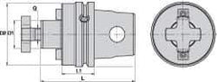 Kennametal - KM63XMZ Modular Connection 3/4" Pilot Diam Shell Mill Holder - 1.024" Flange to Nose End Projection, 1-3/4" Nose Diam - Exact Industrial Supply