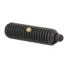 Gibraltar - M6 x 1.0, 0.787" Thread Length, 0.098" Plunger Projection, Steel Threaded Spring Plunger - 0.106" Max Plunger Diam, 0.787" Plunger Length, 1.57 Lb Init End Force, 4.5 Lb Final End Force - USA Tool & Supply