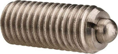 Gibraltar - M12 x 1.75, 1.102" Thread Length, 0.157" Plunger Projection, Stainless Steel Threaded Spring Plunger - 0.236" Max Plunger Diam, 1.102" Plunger Length, 2.25 Lb Init End Force, 12.36 Lb Final End Force - USA Tool & Supply