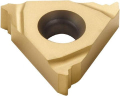 Seco - 16EL External Left Hand ISO Laydown Threading Insert - Grade CP500, TiAlN/TiN Coated Carbide, 9.53mm Inscribed Circle - USA Tool & Supply