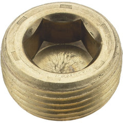 Holo-Krome - 3/4-14, 17/32" OAL, Brass Socket Pressure Plug - USA Tool & Supply