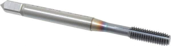 OSG - #10-32 UNF H3 Thread Limit Modified Bottoming Thread Forming Tap - Powdered Metal High Speed Steel, TiCN Finish, 2-3/8" OAL, 7/8" Thread Length, Right Hand Thread, Series EXOTAP NRT - Exact Industrial Supply