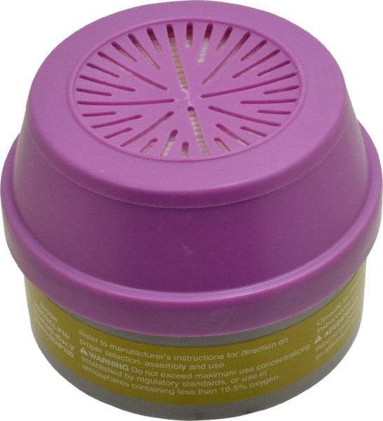 North - Olive and Purple P100 Cartridge and Filter Combination - Series 5500, 7700, 5400, 7600, Protects Against Acid Gas, Organic Vapor - USA Tool & Supply