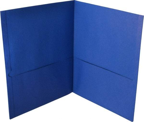 UNIVERSAL - 11" Long x 8-1/2" Wide Leatherette Two-Pocket Portfolios - Light Blue - USA Tool & Supply