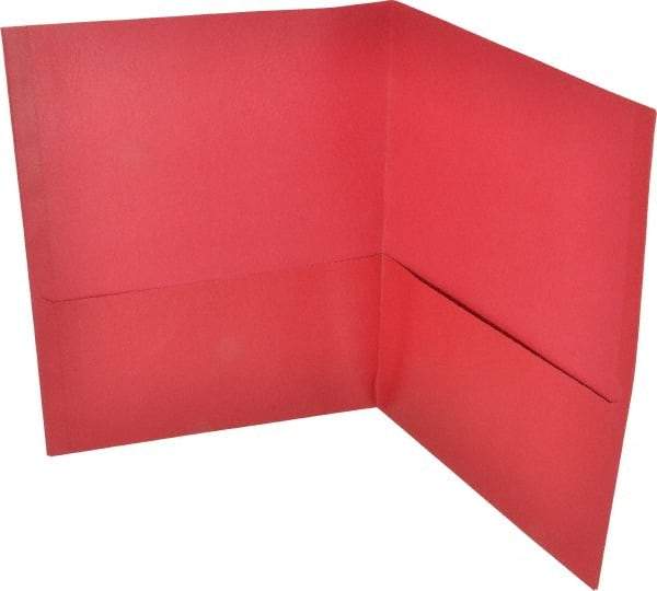 UNIVERSAL - 11" Long x 8-1/2" Wide Leatherette Two-Pocket Portfolios - Red - USA Tool & Supply
