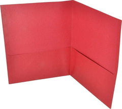 UNIVERSAL - 11" Long x 8-1/2" Wide Leatherette Two-Pocket Portfolios - Red - USA Tool & Supply