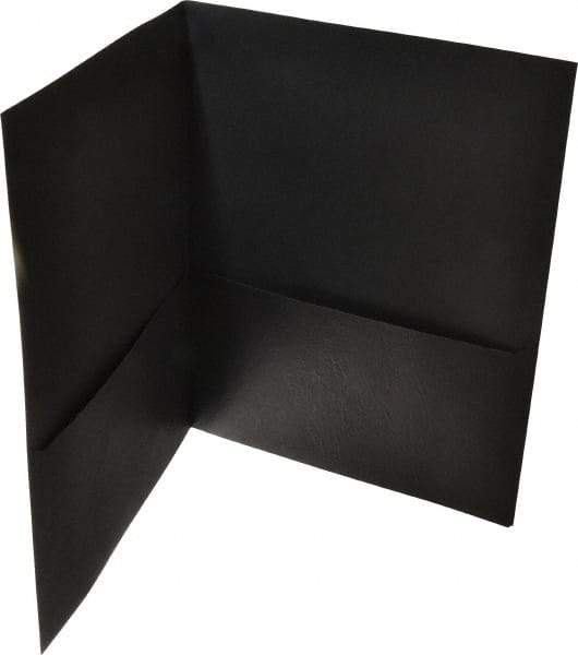 UNIVERSAL - 11" Long x 8-1/2" Wide Leatherette Two-Pocket Portfolios - Black - USA Tool & Supply