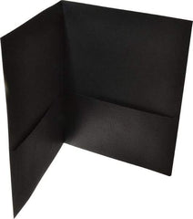 UNIVERSAL - 11" Long x 8-1/2" Wide Leatherette Two-Pocket Portfolios - Black - USA Tool & Supply