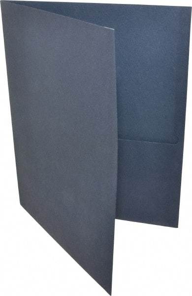 UNIVERSAL - 11" Long x 8-1/2" Wide Leatherette Two-Pocket Portfolios - Dark Blue - USA Tool & Supply