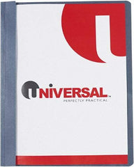 UNIVERSAL - 8-1/2" Long x 8-1/2 to 11" Wide Plastic Clip Style Report Cover - Clear & Dark Blue - USA Tool & Supply