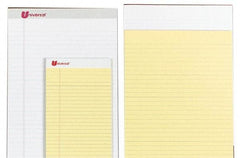 UNIVERSAL - 50 Sheet, 8-1/2 x 14", Perforated Style Ruled Pads - Canary - USA Tool & Supply