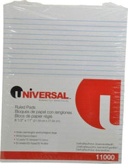 UNIVERSAL - 50 Sheet, 8-1/2 x 11", Glue Top Ruled Writing Pad - White - USA Tool & Supply