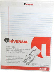 UNIVERSAL - 50 Sheet, 8 x 11-3/4", Perforated Style Ruled Pads - White - USA Tool & Supply