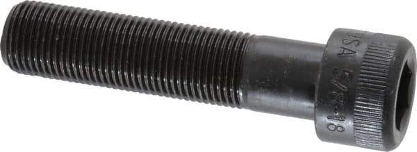 Holo-Krome - 5/8-18 UNF Hex Socket Drive, Socket Cap Screw - Alloy Steel, Black Oxide Finish, Partially Threaded, 2-3/4" Length Under Head - USA Tool & Supply