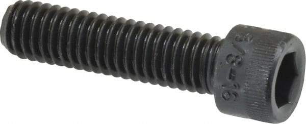 Holo-Krome - 3/8-16 UNC Hex Socket Drive, Socket Cap Screw - Alloy Steel, Black Oxide Finish, Fully Threaded, 1-1/2" Length Under Head - USA Tool & Supply