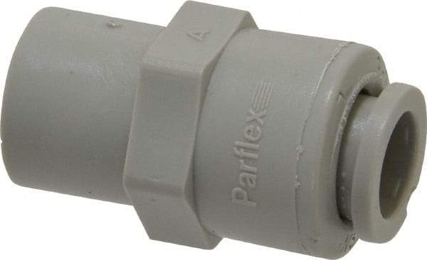 Parker - 3/8" Outside Diam, 1/4 NPTF, Acetal Push-to-Connect Tube Female Connector - 300 Max psi, Tan - USA Tool & Supply