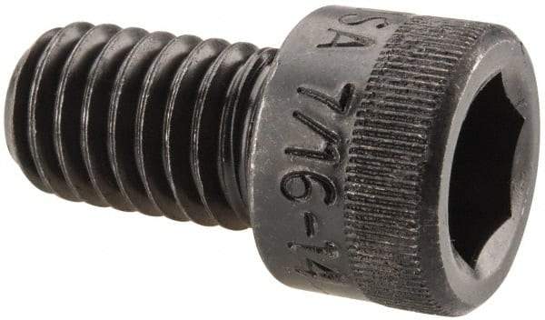 Holo-Krome - 7/16-14 UNC Hex Socket Drive, Socket Cap Screw - Alloy Steel, Black Oxide Finish, Fully Threaded, 3/4" Length Under Head - USA Tool & Supply