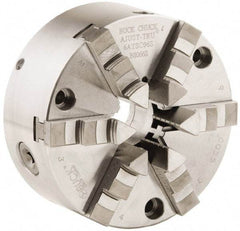 Buck Chuck Company - 6 Jaws, 12" Diam, Self Centering Manual Lathe Chuck - Front Mount, Adjustable, 1,725 Max RPM, 4.14" Through Hole Diam, Forged Steel - USA Tool & Supply