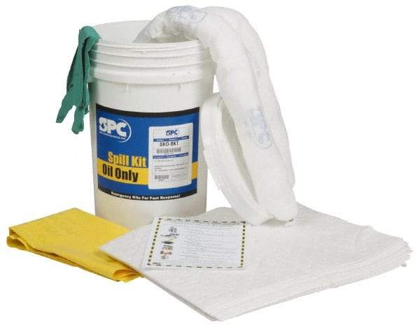 Brady SPC Sorbents - 9 Gal Capacity Universal Spill Kit - 6.5 Gal Bucket - USA Tool & Supply