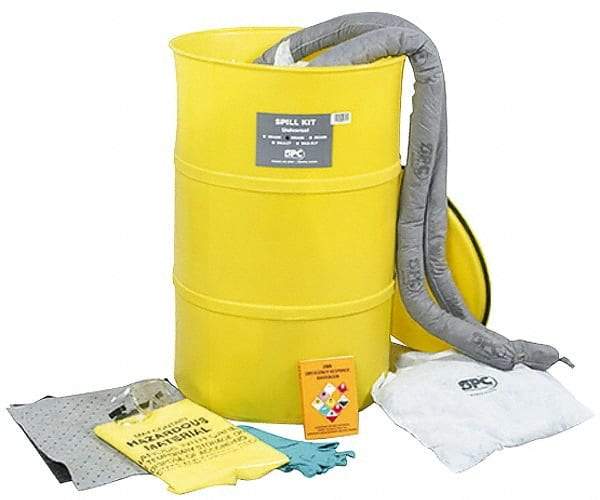 Brady SPC Sorbents - 38 Gal Capacity Universal Spill Kit - 55 Gal Drum - USA Tool & Supply