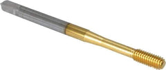 OSG - M3.5x0.60 Metric Coarse D4 Thread Limit Bottoming Thread Forming Tap - Cobalt, TiN Finish, 2" OAL, 11/16" Thread Length, Right Hand Thread, Series HY-PRO NRT - USA Tool & Supply