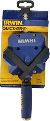 Irwin - Fixed Angle, 2 Axes, 2-3/8" Jaw Height, 3" Max Capacity, Angle & Corner Clamp - 90° Clamping Angle, 3" Throat Depth - USA Tool & Supply