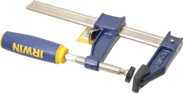 Irwin - 6" Capacity, 3-1/8" Throat Depth Bar Clamp - 1,000 Lb Clamping Pressure, 6" OAL - USA Tool & Supply