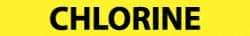 NMC - Pipe Marker with Chlorine Legend and No Graphic - 2-1/2 to 6" Pipe Outside Diam, Black on Yellow - USA Tool & Supply