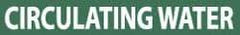 NMC - Pipe Marker with Circulating Water Legend and No Graphic - 1-1/2 to 2" Pipe Outside Diam, White on Green - USA Tool & Supply
