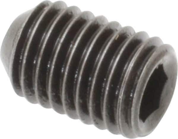 Holo-Krome - 1/4-28 UNF, 3/8" OAL, Cup Point Set Screw - Grade 8 Alloy Steel, 1/8" Key - USA Tool & Supply