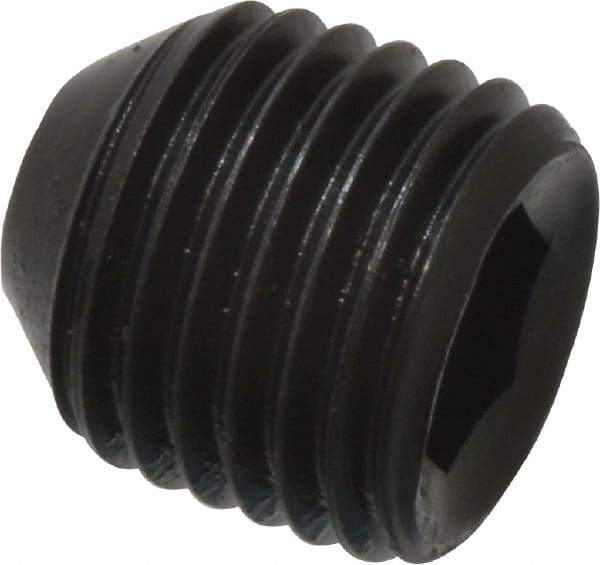 Holo-Krome - 3/8-24 UNF, 3/8" OAL, Cup Point Set Screw - Grade 8 Alloy Steel, 3/16" Key - USA Tool & Supply
