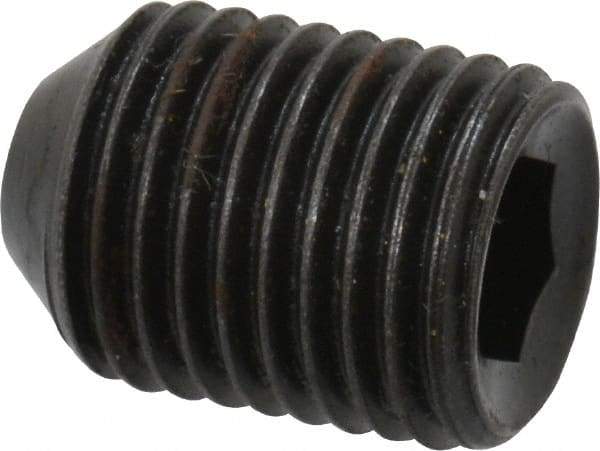 Holo-Krome - 3/8-24 UNF, 1/2" OAL, Cup Point Set Screw - Grade 8 Alloy Steel, 3/16" Key - USA Tool & Supply