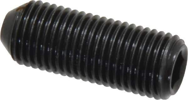 Holo-Krome - 3/8-24 UNF, 1" OAL, Cup Point Set Screw - Grade 8 Alloy Steel, 3/16" Key - USA Tool & Supply
