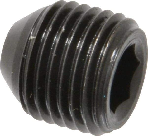 Holo-Krome - 1/2-20 UNF, 1/2" OAL, Cup Point Set Screw - Grade 8 Alloy Steel, 1/4" Key - USA Tool & Supply