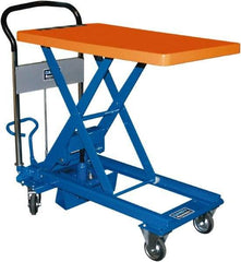 Southworth - 550 Lb Capacity Portable Foot-Operated Scissor Lift Table - 9-1/2" to 31-7/10" Lift Height, 31-1/2" Platform Length x 19-3/4" Platform Width - USA Tool & Supply