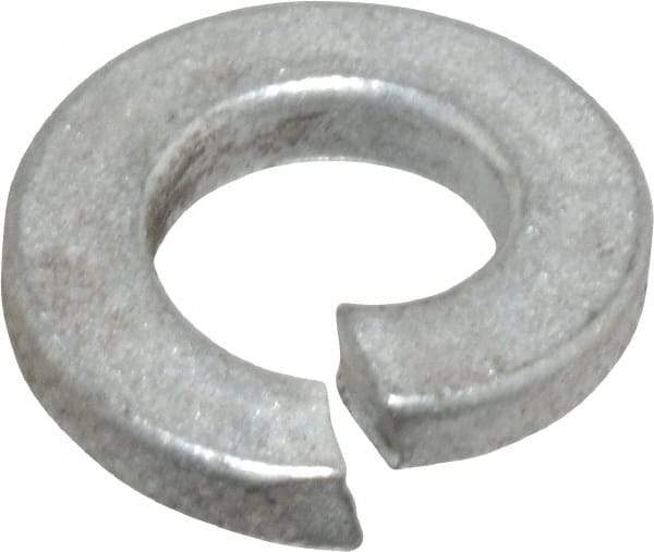 Value Collection - 1/4", 0.252" ID, 0.077" Thick Split Lock Washer - Grade 2 Spring Steel, Zinc-Plated Finish, 0.252" Min ID, 0.26" Max ID, 0.489" Max OD - USA Tool & Supply