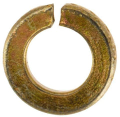Value Collection - #2, 0.088" ID, 0.02" Thick Split Lock Washer - Grade 2 Spring Steel, Zinc Yellow Dichromate Finish, 0.088" Min ID, 0.094" Max ID, 0.172" Max OD - USA Tool & Supply