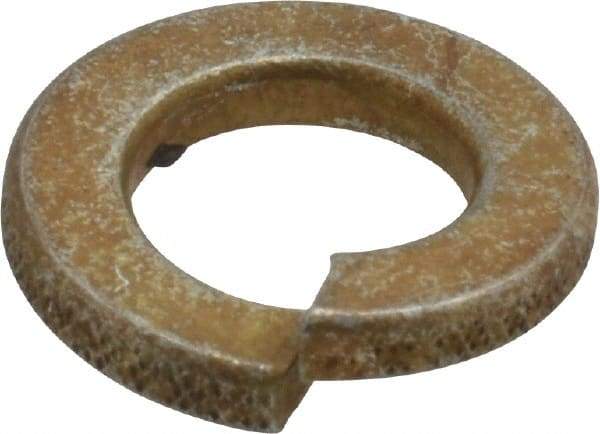 Value Collection - 3/8", 0.377" ID, 0.094" Thick Split Lock Washer - Grade 2 Spring Steel, Zinc Yellow Dichromate Finish, 0.377" Min ID, 0.385" Max ID, 0.68" Max OD - USA Tool & Supply