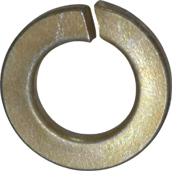 Value Collection - 7/16", 0.44" ID, 0.109" Thick Split Lock Washer - Grade 2 Spring Steel, Zinc Yellow Dichromate Finish, 0.44" Min ID, 0.45" Max ID, 0.776" Max OD - USA Tool & Supply