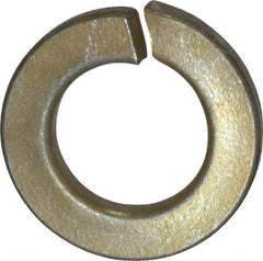 Value Collection - 7/16", 0.44" ID, 0.109" Thick Split Lock Washer - Grade 2 Spring Steel, Zinc Yellow Dichromate Finish, 0.44" Min ID, 0.45" Max ID, 0.776" Max OD - USA Tool & Supply