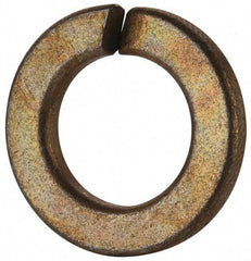 Value Collection - 9/16", 0.564" ID, 0.141" Thick Split Lock Washer - Grade 2 Spring Steel, Zinc Yellow Dichromate Finish, 0.564" Min ID, 0.574" Max ID, 0.965" Max OD - USA Tool & Supply