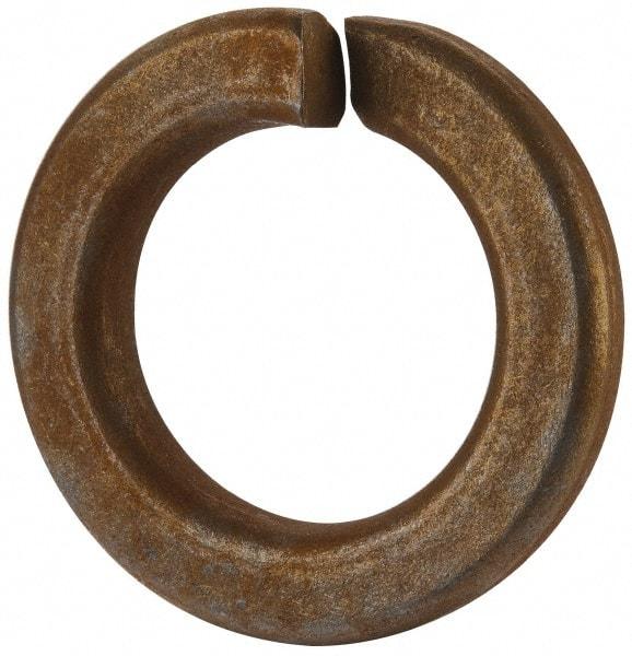 Value Collection - 1-1/8", 1.129" ID, 0.281" Thick Split Lock Washer - Grade 8 Spring Steel, Zinc Yellow Dichromate Finish, 1.129" Min ID, 1.153" Max ID, 1.847" Max OD - USA Tool & Supply